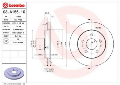 AP 14893 тормозной диск на DAIHATSU TERIOS (J2_)