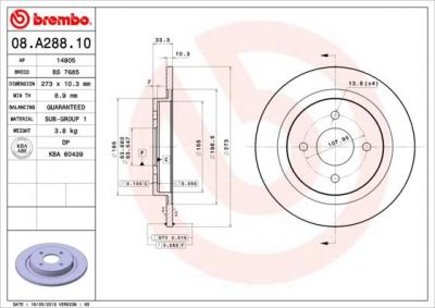 AP 14905 тормозной диск на FORD SIERRA Наклонная задняя часть (GBC, GBG)