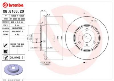 AP 15062 тормозной диск на SMART FORTWO купе (451)