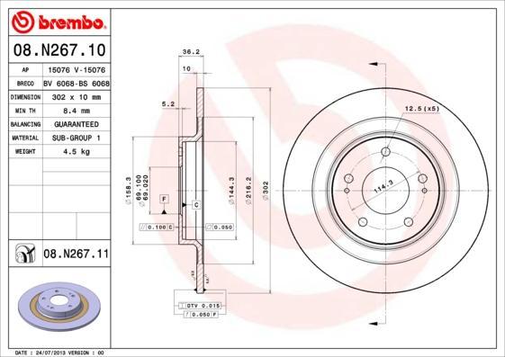 AP 15076 тормозной диск на MITSUBISHI OUTLANDER III (GG_W, GF_W, ZJ)