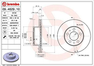 AP 20102 тормозной диск на VOLVO 240 Kombi (P245)