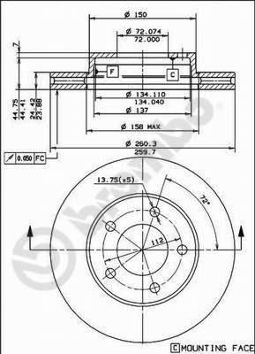 AP 20290 тормозной диск на FORD SCORPIO I (GAE, GGE)