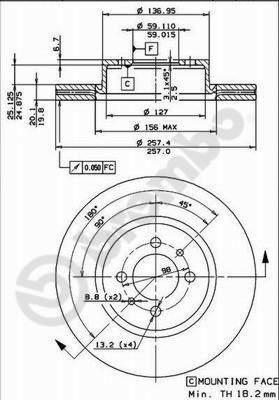 AP 24178 тормозной диск на FIAT CROMA (154)