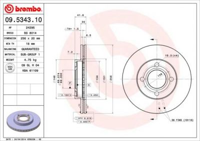 AP 24295 тормозной диск на AUDI 80 (81, 85, B2)