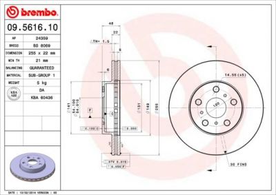 AP 24359 тормозной диск на TOYOTA CAMRY Station Wagon (_V2_)