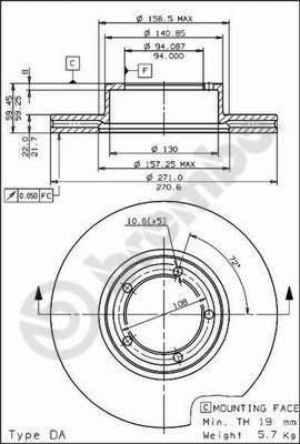 AP 24457 тормозной диск на OPEL MONZA A (22_)