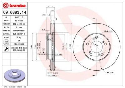 AP 24671 E тормозной диск на HONDA CR-V I (RD)