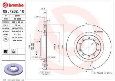 AP 24771 тормозной диск на RENAULT TRUCKS MASCOTT c бортовой платформой/ходовая часть