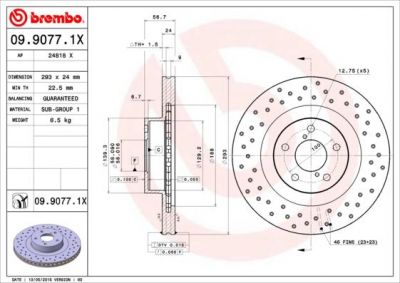 AP 24818 X тормозной диск на SUBARU IMPREZA универсал (GF)