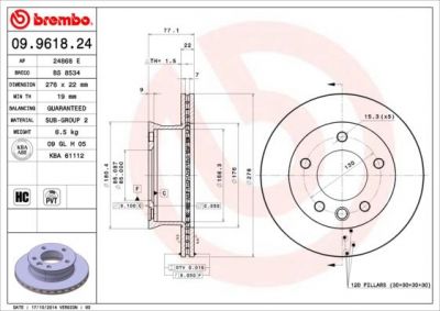 AP 24868 E тормозной диск на MERCEDES-BENZ SPRINTER 4-t фургон (904)