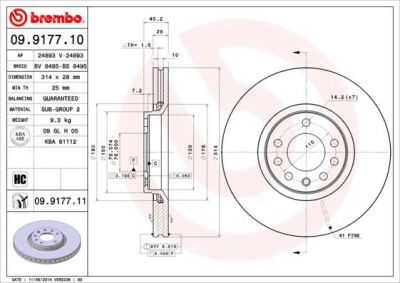 AP 24893 тормозной диск на SAAB 9-3 (YS3F)
