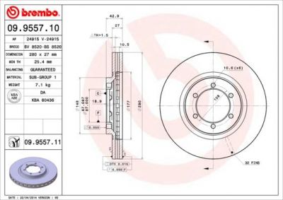 AP 24915 V тормозной диск на HYUNDAI TERRACAN (HP)