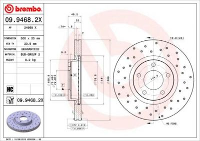 AP 24958 X тормозной диск на MAZDA 3 седан (BL)