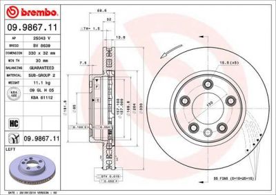 AP 25043 V тормозной диск на VW TOUAREG (7LA, 7L6, 7L7)