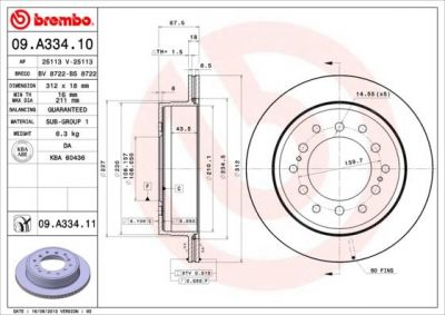 AP 25113 тормозной диск на TOYOTA LAND CRUISER 90 (_J9_)