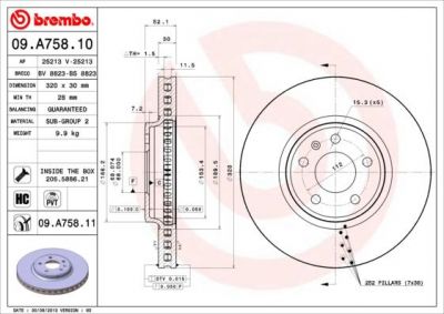 AP 25213 тормозной диск на AUDI A4 Avant (8K5, B8)