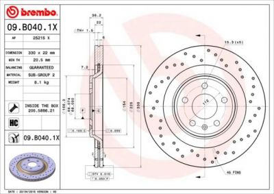 AP 25215 X тормозной диск на AUDI Q5 (8R)