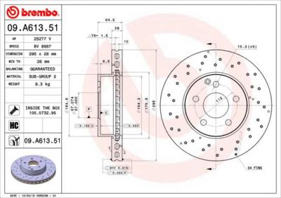 AP 25277 V тормозной диск на MERCEDES-BENZ C-CLASS (W204)