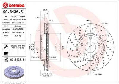 AP 25328 V тормозной диск на MERCEDES-BENZ B-CLASS (W246, W242)