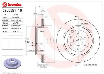 AP 25357 тормозной диск на NISSAN PATHFINDER III (R51)