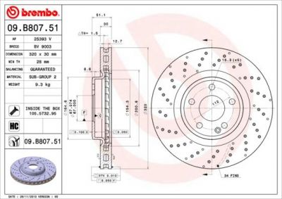 AP 25393 V тормозной диск на MERCEDES-BENZ B-CLASS (W246, W242)