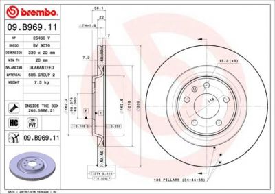 AP 25460 V тормозной диск на AUDI A4 Avant (8K5, B8)