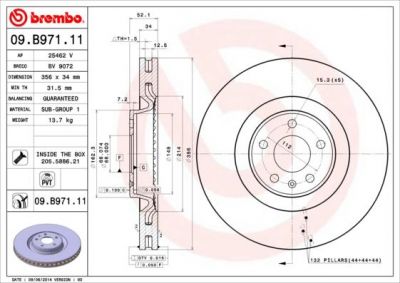 AP 25462 V тормозной диск на AUDI A7 Sportback (4GA, 4GF)