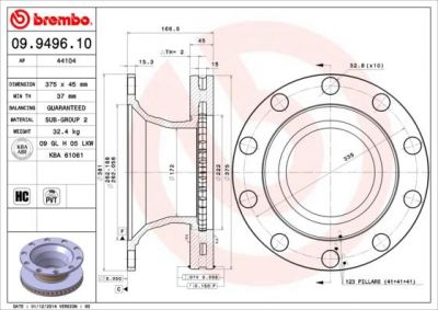 AP 44104 тормозной диск на RENAULT TRUCKS Midlum