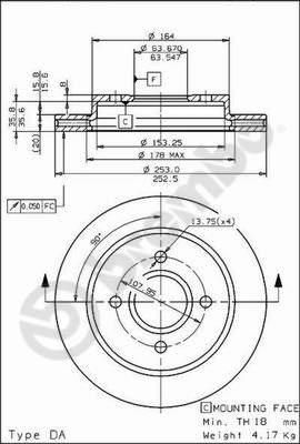 AP X 24440 тормозной диск на FORD MONDEO I (GBP)