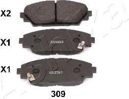 Ashika 50-03-309 комплект тормозных колодок, дисковый тормоз на MAZDA 3 (BM)