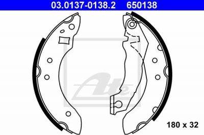 ATE 03.0137-0138.2 комплект тормозных колодок на FORD ESCORT III (GAA)