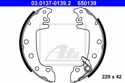 ATE 03.0137-0139.2 комплект тормозных колодок на PEUGEOT 305 I Break (581D)