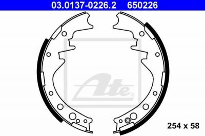 ATE 03.0137-0226.2 комплект тормозных колодок на TOYOTA HIACE I Wagon (LH1_, RH1_, LH3_, RH3_, LH2_, RH2_)