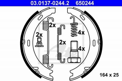 ATE 03.0137-0244.2 Колодки торм.бараб. MB W140, S210