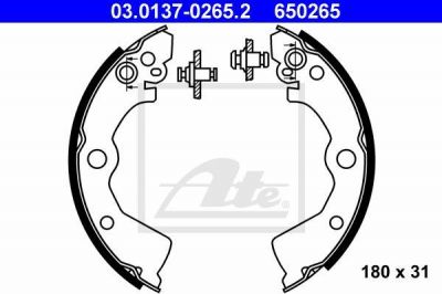 ATE 03.0137-0265.2 комплект тормозных колодок на NISSAN 100 NX (B13)