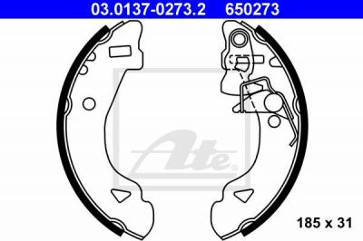 ATE 03.0137-0273.2 комплект тормозных колодок на FIAT UNO (146A/E)