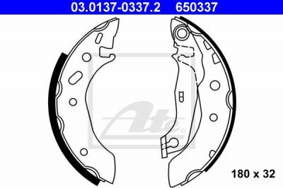 ATE 03.0137-0337.2 Колодки торм.бараб. Mazda, Ford Fiesta, KA, Puma