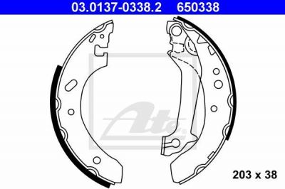 ATE 03.0137-0338.2 комплект тормозных колодок на FORD ESCORT VII (GAL, AAL, ABL)