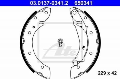 ATE 03.0137-0341.2 Колодки торм.бараб. Citroen Berlingo, Xsara, Peugeot Partner