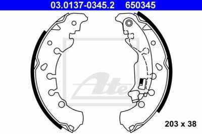 ATE 03.0137-0345.2 комплект тормозных колодок на FIAT BRAVA (182)