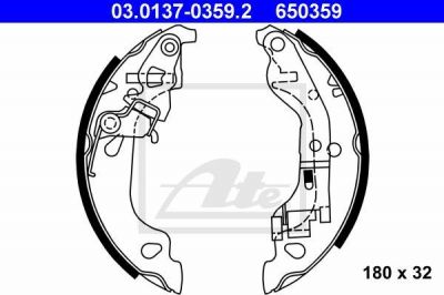 ATE 03.0137-0359.2 комплект тормозных колодок на FIAT PUNTO (188)