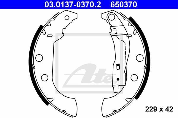 ATE 03.0137-0370.2 комплект тормозных колодок на PEUGEOT 306 (7B, N3, N5)
