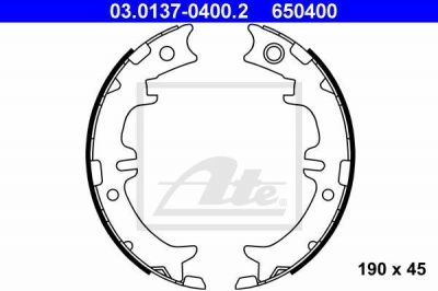 ATE 03.0137-0400.2 комплект тормозных колодок, стояночная тормозная с на TOYOTA PREVIA (MCR3_, ACR3_, CLR3_)