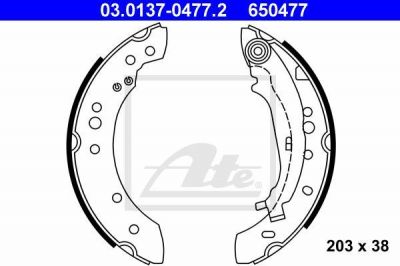 ATE 03.0137-0477.2 Колодки зад.MITSUBISHI COLT 04=> (барабанные)