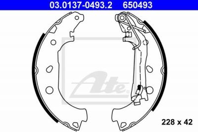 ATE 03.0137-0493.2 комплект тормозных колодок на PEUGEOT BIPPER Tepee