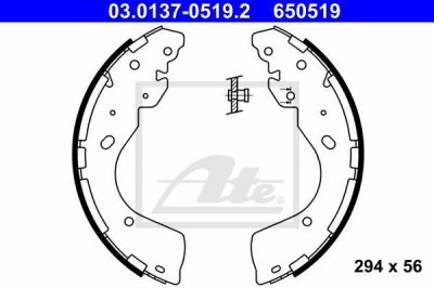 ATE 03.0137-0519.2 комплект тормозных колодок на NISSAN NAVARA (D40)