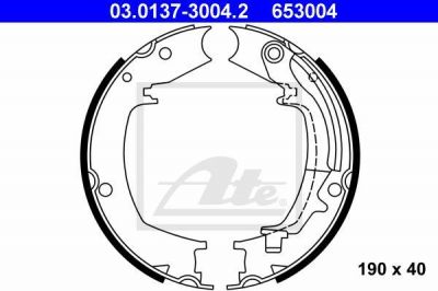 ATE 03.0137-3004.2 комплект тормозных колодок, стояночная тормозная с на HYUNDAI TUCSON (JM)