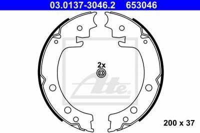 ATE 03013730462 03.0137-3046.2_колодки тормозные барабанные! Suzuki Grand Vitara 2.4i 09>