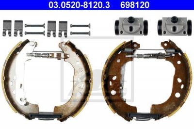 ATE 03.0520-8120.3 комплект тормозных колодок на FORD FOCUS II седан (DA_)