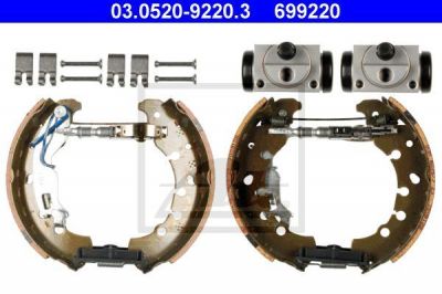 ATE 03.0520-9220.3 комплект тормозных колодок на FIAT PANDA Van (169)